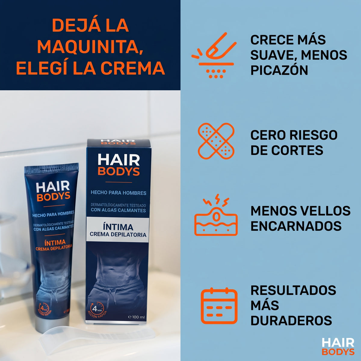 Crema Depilatoria Íntima para Hombre – 100 ml